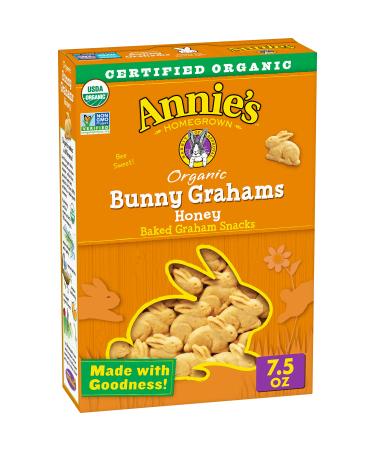 Annie's Organic Baked Bunny Grahams Snacks, Honey, 7.5 oz. Box (Pack of 12) Honey 7.5 Ounce (Pack of 12)