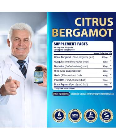 Cadane 2 Packs Citrus Bergamot Extract Capsules with Berberine Olive Guggul Garlic Pine Bark Black Pepper | 4 Months Supply - Buy Online on GoSupps.com