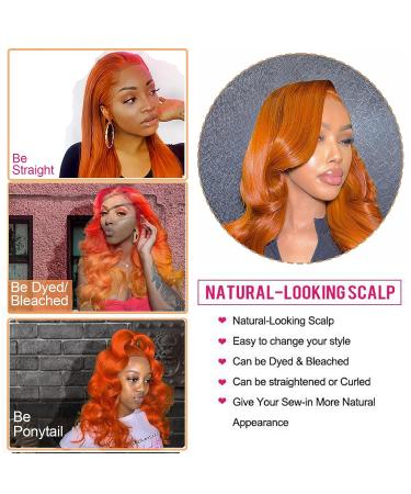 Quenew Ginger 22 Inch Lace Front Human Hair Wig - Pre Plucked Body Wave, HD Transparent Lace for Black Women - Buy Online on GoSupps.com