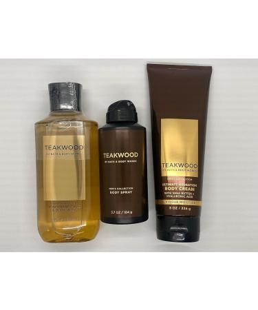 Shop Bath & Body Works Teakwood Men's Collection | 3-Piece Set: Body Cream Deodorizing Spray & 2-in-1 Wash - International Shipping Available - Buy Online on GoSupps.com