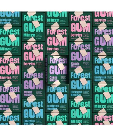 Buy Eco-Friendly Forest Gum Trial Set | 5 Vegan Flavors - Mint Eucalyptus Berry Cassis Mango | Plastic-Free Sugar-Free | 9 x 20g - Buy Online on GoSupps.com