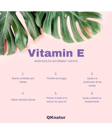 QKnatur - Pure Liquid Vitamin E (Tocopherol) 30 ml - Natural - Antioxidant and Anti-aging for Face Skin Hair and Nails - Buy Online on GoSupps.com