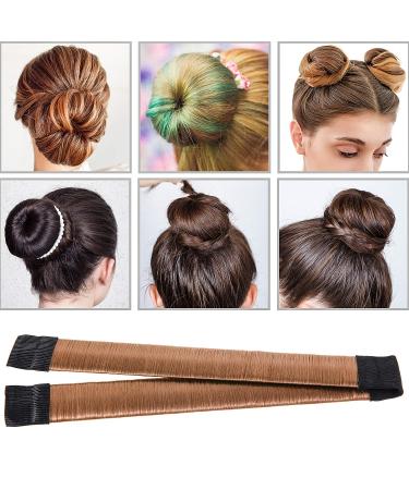 Hair Bun Shaper Set with Donut, Bun Marker, Ponytail Tools, Bobby Pins & Elastic Bands - Brown Bun Maker Kit for Women & Kids - Buy Online on GoSupps.com