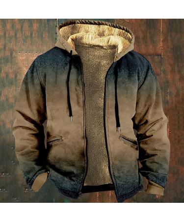 Hanxiulin Men's Fleece Jacket - Cuddly Plush Outdoor Hooded Jacket | Warm Casual Fashion | Available in Khaki XXL - Buy Online on GoSupps.com