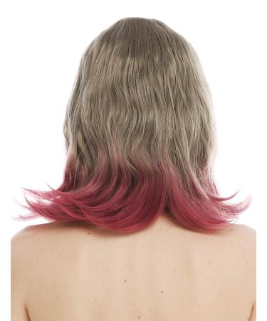 WIG ME UP DL-040B-109 Women's Shoulder Length Wig - Retro 50s/60s Bangs - Ash Blonde & Pink Mix - Buy Online on GoSupps.com