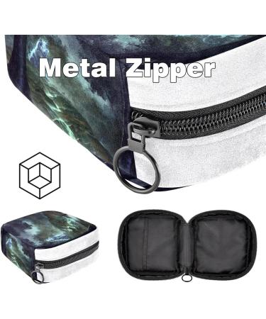 Sanitary Napkin Storage Bag | Period Tampon Makeup Pad Pouch - Forest Animals Wolf Color - Buy Online on GoSupps.com