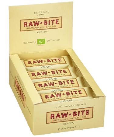 Buy Raw Bite Raw Food Bar Coconut - 12-Pack (12 x 50g) | Healthy Vegan Snack for International Shipping - Buy Online on GoSupps.com