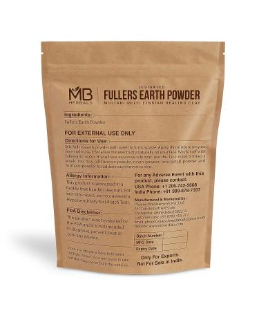 MB Herbals Fullers Earth Powder 500g - Pure Multani Mitti Indian Healing Clay - 1lb | No Added Fragrance - Buy Online on GoSupps.com
