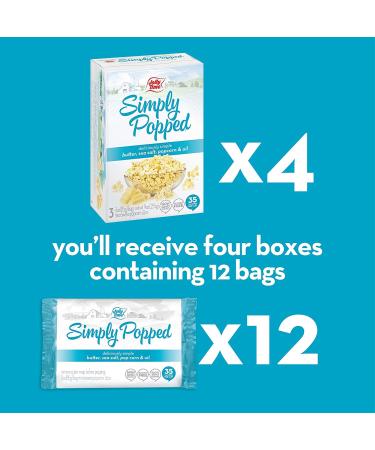 JOLLY TIME Simply Popped Natural Microwave Popcorn | Non-GMO & Palm Oil-Free | 3-Count Box (Pack of 4) Butter Flavor 3 oz (Pack of 12) - Buy Online on GoSupps.com