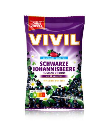 VIVIL Blackcurrant Cough Drops without Sugar | 120g Blackcurrant 1 Bag
