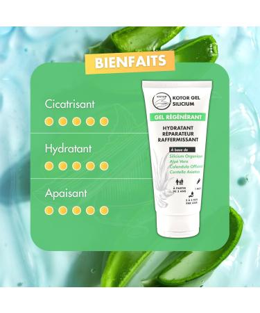 KOTOR GEL SILICIUM | Gel Surconcentr en Silicium Organique | Mobilit Articulaire Cicatrisation Rides Peau + Aloe Vera + Calendula Officinalis + Centella Asiatica | 100ML | France - Buy Online on GoSupps.com