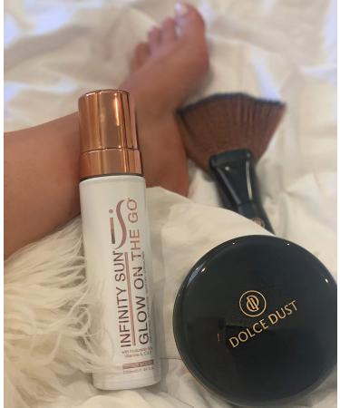 Dolce Dust Powder with Applicator Brush | Remove Stickiness & Finish Sunless Tan | Hydrated & Smooth Skin | Coconut Cream 90g Shimmer - Shop Internationally - Buy Online on GoSupps.com