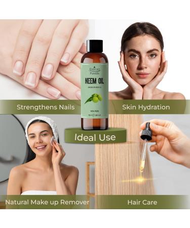 Essican Purelife 100 Cold Pressed Neem Oil for Skin 100ml Plants Skin Care Nails Body Lotions Carrier Oil for Essential Oils Nourishing Scalp and Hair Growth Hair Oil - Buy Online on GoSupps.com