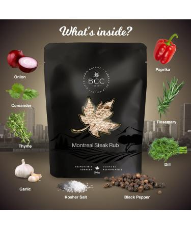 Montreal Inspired Steak Seasoning and Rub Savory Blend with Dill Coriander Kosher Salt Black Pepper Garlic Onion Paprika Thyme Rosemary and Parsley | Non-GMO Gluten-Free No MSG | BBQ Rubs and Spices for Smoking Grilling and Roasting - Buy Online on GoSupps.com