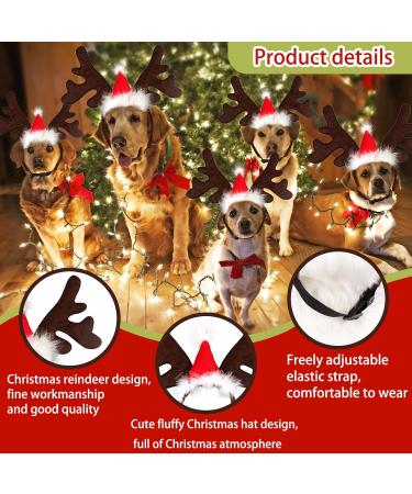 Shop Lynbly Christmas Reindeer Headband for Pets | Adjustable Cat & Dog Headgear with Santa Hat - Buy Online on GoSupps.com