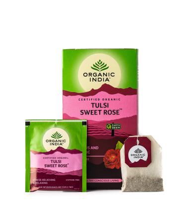 ORGANIC INDIA ORGANIC INDIA HEALTHY CONSCIOUS LIVING Tulsi Sweet Rose Tea Bags 125 Tea Bags Pack of 5
