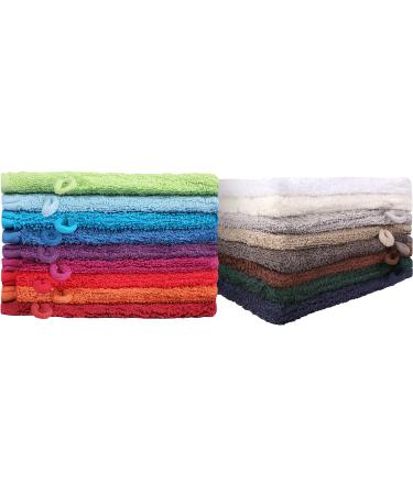 NatureMark 10-Pack Terry Cloth Wash Gloves | 100% Cotton Washcloths in Anthracite Grey | 15x21cm | International Shipping Available - Buy Online on GoSupps.com