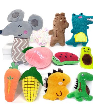 AZOFFYIU Catnip Toys Kitten Supplies Interactive Catnip Toys for Indoor Cats Squeaky Crinkle Catnip Toy Gift for Cat Lovers Dental Health Chew Toy Set of 10