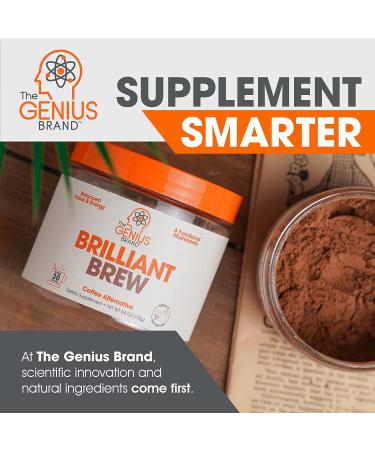 Genius Brilliant Brew: Nootropic Mushroom Coffee Alternative for Natural Energy - No Jitters, No Crash, Sugar-Free, Non-GMO - Buy Online on GoSupps.com