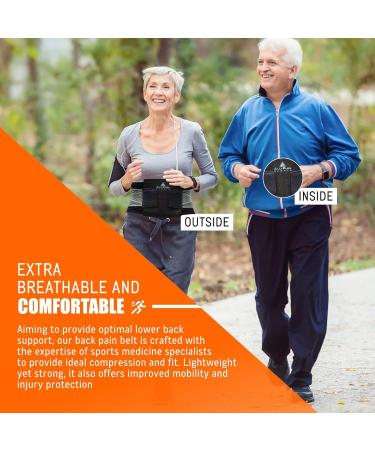 AllyFlex Sports Large Back Brace for Men & Women - Slim-Fit Lumbar Support Belt for Lower Back Pain Relief - X-Large/XX-Large 47.5 Inches - Buy Online on GoSupps.com