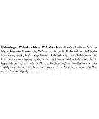 Seitenbacher Organic whole grain muesli chocolate and coconut pack of 3 3 x 454 g - Buy Online on GoSupps.com