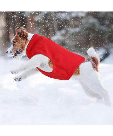 Dog Fleece Vest 4-Piece Set | Cozy Winter Jacket for Small Dogs | Pet Sweater Vest with Leash Ring | Purple Blue Rose Red - Buy Online on GoSupps.com