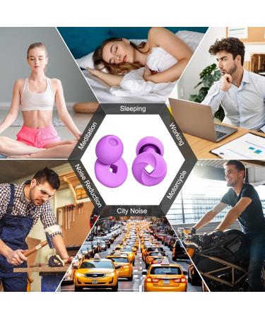 Aopigavi Ear Plugs for Sleeping - Noise Reduction 25-33dB 2 Pairs + 16 Ear Tips - Soft Silicone Noise Cancelling Earplugs for Sleep Study & Work - Purple - Buy Online on GoSupps.com
