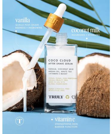Buy Truly Beauty Coco Cloud After Shave Serum - Alleviates Dryness & Ingrowns with Argan Oil Vanilla & Coconut - 3 Fl Oz - International Shipping Available - Buy Online on GoSupps.com