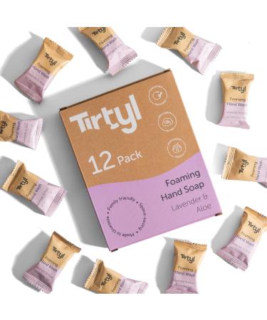 Tirtyl Foaming Hand Soap Tablet Refills - 12 Pack - 96 fl oz total (makes 12x 8 fl oz bottles of soap) - Cleansing & Moisturizing - Compostable Packaging - Lavender & Aloe