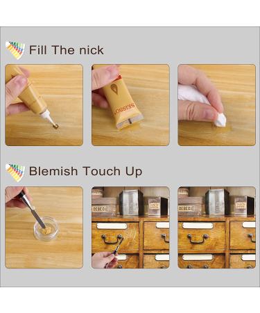Wood Furniture Repair Kit - Set of 50 with Brushes and Plastic Scraper | 24 Colors for Stains and Scratches on Tables, Desks, Floors | Ideal for Carpenters - Buy Online on GoSupps.com