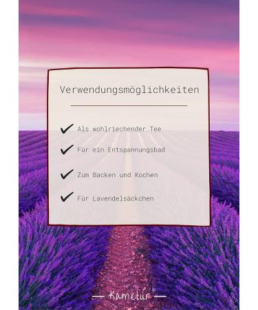  Kamelur 125 g of whole dried organic lavender flowers for an aromatic tea with organic lavender - dried organic lavender and no additives - dried organic lavender in biodegradable packaging - Buy Online on GoSupps.com