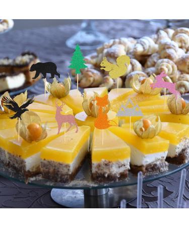 Arthsdite 24Pcs Woodland Creatures Theme Cupcake Toppers Tree Mountain Deer Bear Rabbit Squirrel Fox Cupcake Picks Safari Jungle Animals Theme Baby Shower Birthday Party Cake Decorations Supplies - Buy Online on GoSupps.com