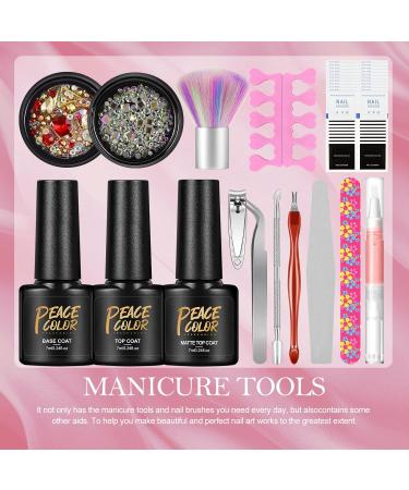 PEACECOLOR Gel Nail Kit with 36W Lamp - 20 Color Starter Set with Glossy & Matte Top Coats - Manicure Tools for DIY at Home - Buy Online on GoSupps.com