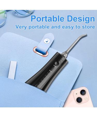 Water Flosser Cordless Rechargeable - 350ML Tank, 5 Modes, 8 Jet Tips - Dental Oral Irrigator for Teeth Cleaning - IPX7 Waterproof - Home & Travel - Black - Buy Online on GoSupps.com