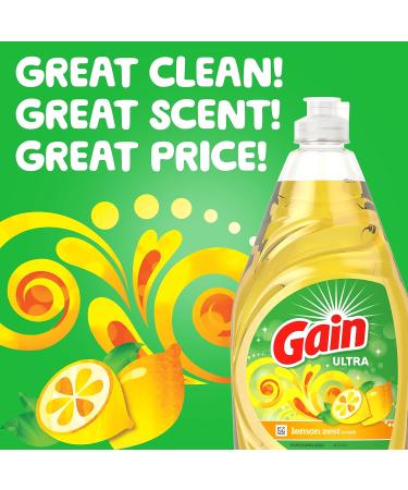 Buy Gain 97625 Ultra Liquid Dishwasher Detergent - Lemon Zest Scent | International Shipping Available - Buy Online on GoSupps.com