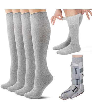 Shihanee 5 Pairs Seamless Sensitivity Socks for Adult over The Calf Sensory Friendly Socks medical boot sock Walking Boot Sock Liner for Orthopedic Boot