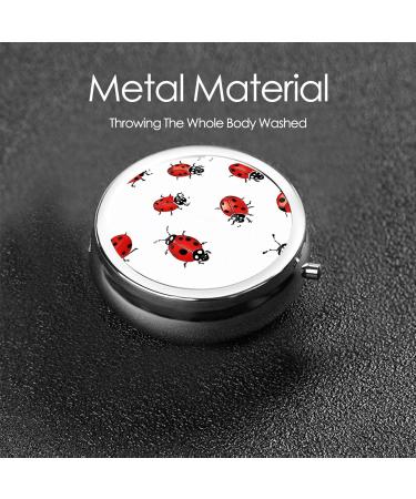 Art Ladybug Tracks Mini Round Pill Box | 3 Compartment Travel Organizer | Portable Medicine Case for Home & Office - Buy Online on GoSupps.com