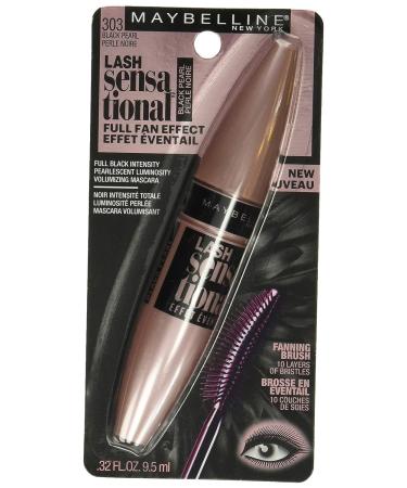 Maybelline Lash Sensational Volumizing Mascara Black Pearl 303 - 0.32 oz (Pack of 1) | Washable Mascara - Buy Online on GoSupps.com