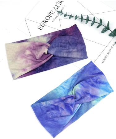 Women's Boho Headband Set - 6 Pieces Wide Elastic Hair Bands for Yoga and Sports - Multicoloured Print Hair Accessories - Buy Online on GoSupps.com