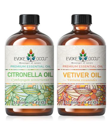 EVOKE OCCU Citronella Essential Oil and Vetiver Essential Oil - 4 Fl Oz