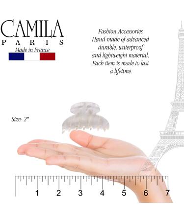 Camila Paris CP3065 French Handmade Hair Clip - Small White Girls Claw Jaw Clip, Durable Styling Accessory for Women, Strong Hold, No-Slip Grip - Made in France (2 Inch) - Buy Online on GoSupps.com