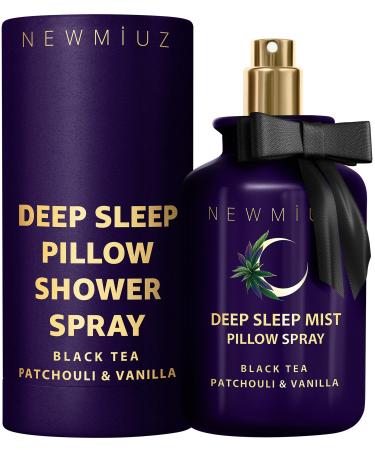 Deep Sleep Pillow Spray Natural Aromatherapy Mist for Sleep Relaxation Calming Stress Relief Patchouli Black Tea Vanilla Essential Oils Self Care Gift