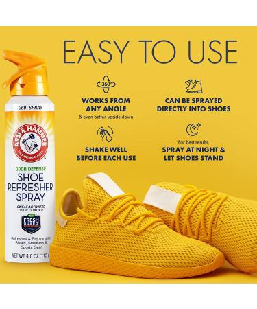 Arm and Hammer Shoe Refresher Spray - Multi-Purpose Odor Remover for All Footwear - Shoe Deodorizer & Odor Eliminator - 4 oz - Buy Online on GoSupps.com