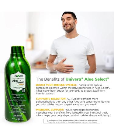 Univera Aloe Select Prebiotic Supplement | Immune Support | Digestive Enzymes | Aloe Vera | Reduce Inflammation | Mango Flavor | 30-Day Supply | 33 Fl Oz - Buy Online on GoSupps.com