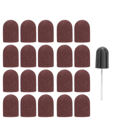 Nail Grinding Drill Nail Art Grinding Cap Nail Drill Polishing Grinding Sanding Belts Set (16 x 25 mm) (Brown)