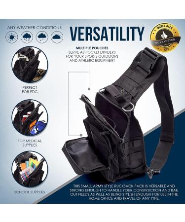 Mullet Dragon Black Tactical Sling Bag for Men - EDC Small Backpack with Molle Pack and Concealed Carry - Versatile One Strap Design for Fishing, Range, and Everyday Use - Buy Online on GoSupps.com