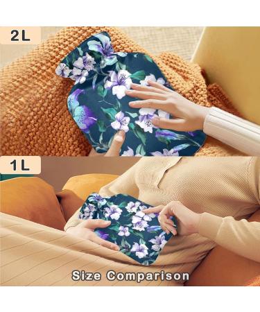 NAANLE Magic Tropical Flowers Hot Water Bottle | 1L Heat Therapy for Back Pain Relief | Transparent Hand & Foot Warmer - Buy Online on GoSupps.com