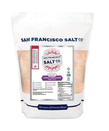 Organic Himalayan Garlic Salt - 2 lb. Extra-Fine Bulk Bag by San Francisco Salt Company Organic Garlic Himalayan Salt