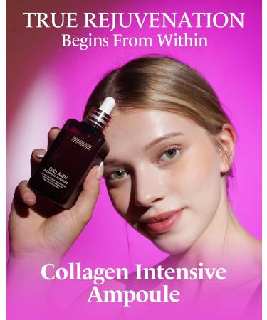 Collagen Intensive Ampoule | Firming Face Serum with 3 Types of Collagen | Hydrating Korean Skin Care | Achieve Glass Skin | 3.38 fl oz - Buy Online on GoSupps.com