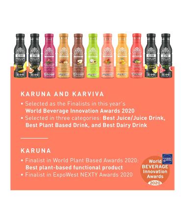 Joy-D Organic Whole Plant Prebiotic & Antioxidant Drink with Peach, Mandarin, Kiwi & Orange | Non-GMO, Gluten & BPA Free Fruit Juice Cleanse - 12 fl oz, 6 Bottles - Karuna - Buy Online on GoSupps.com
